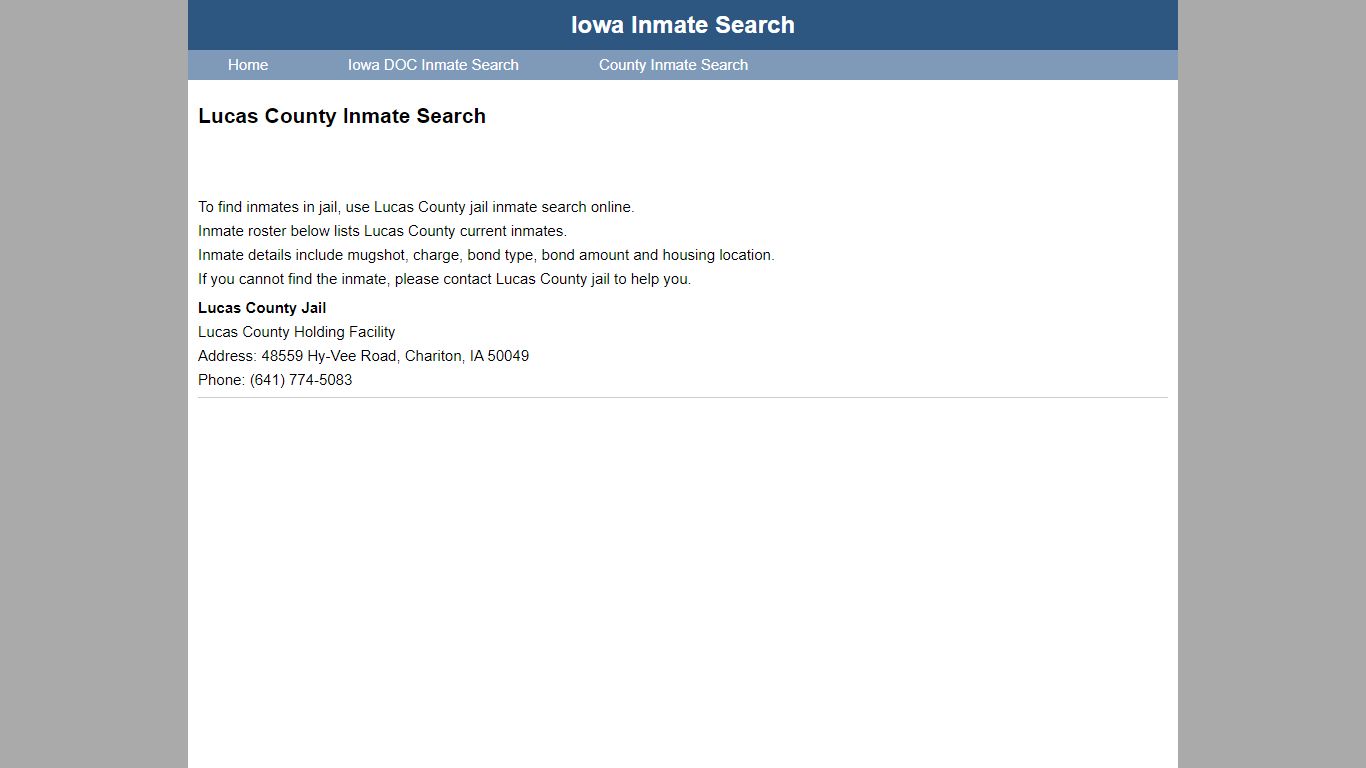 Lucas County Inmate Search