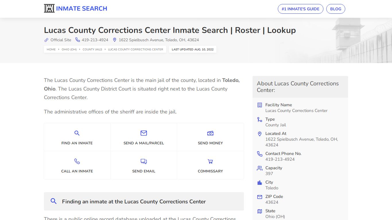 Lucas County Corrections Center Inmate Search | Roster ...